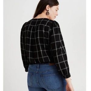 Madewell Tops - NWT Madewell Wrap Top in Windowpane Plus Size XXL Madewell Tops - NWT Madewell Wrap Top in Windowpane Plus Size XXL